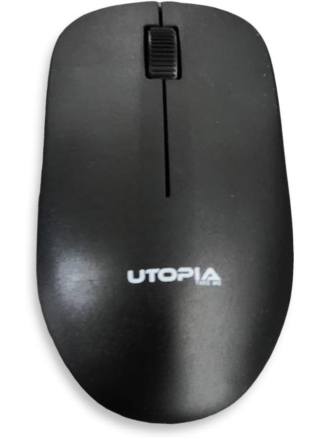 Utopia U-200 Wireless Keyboard and Mouse Combo, English/Arabic, 2.4GHz, 10m Range – Multicolor - Image 3